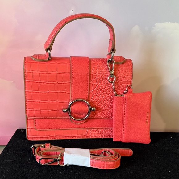 Anne Klein Handbags - Elegant Coral Anne Klein Small Top Handle Satchel
